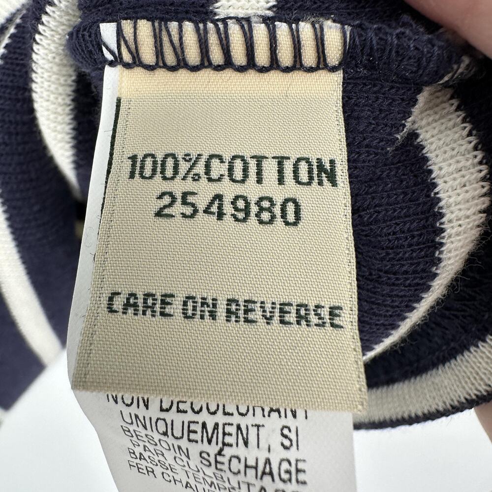 L.L.Bean Shirt Womens XL Blue White Stripe Boat Neck 3/4 Sleeve Cotton Top - Picture 6 of 9